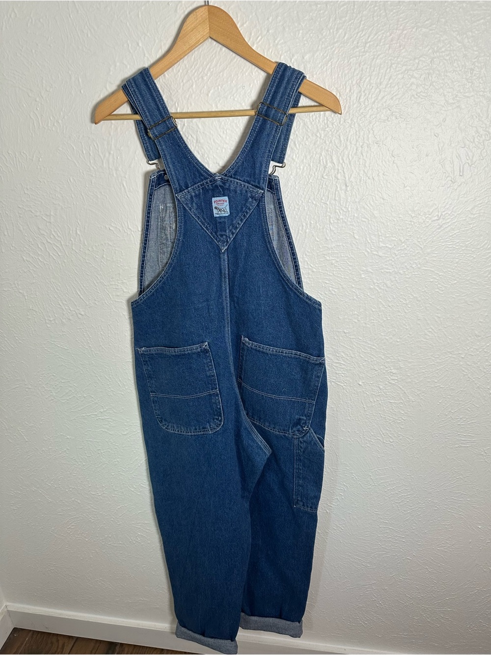 Vintage Pointer Brand Denim Overalls Womens W34 Long Blue Jean Bib Overalls USA - Picture 5 of 7